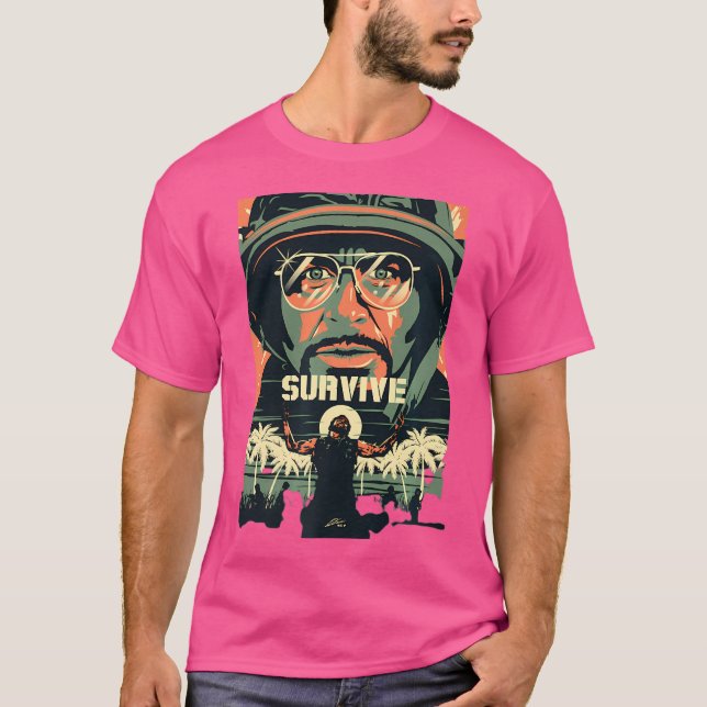 Camiseta Tropic Thunder Movie Sobrevive Funny (Frente)
