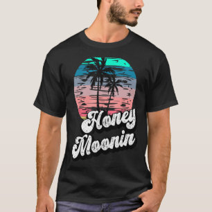 Camiseta Tropica de Férias Honeymoonin Bride Groom Honeymoo