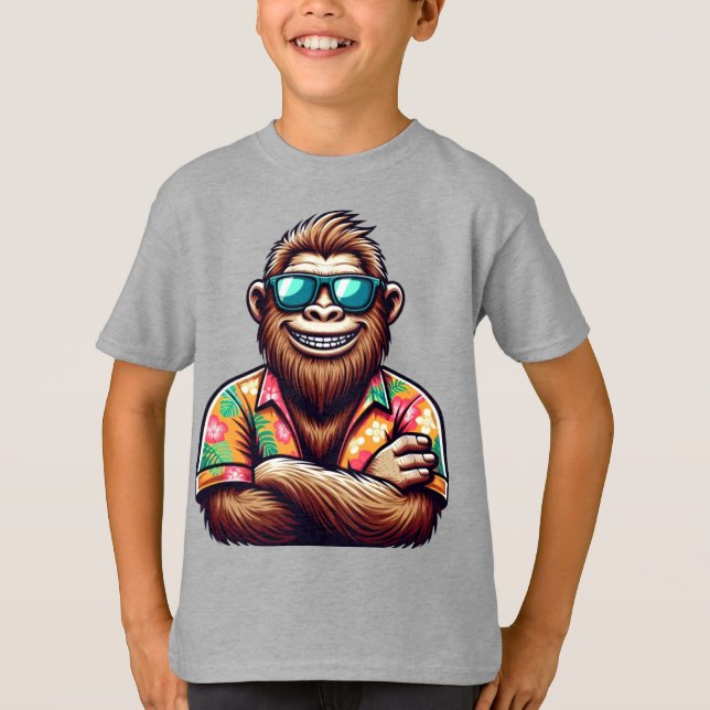 Camiseta Tropical/Beach yeti/bigfoot (Frente)