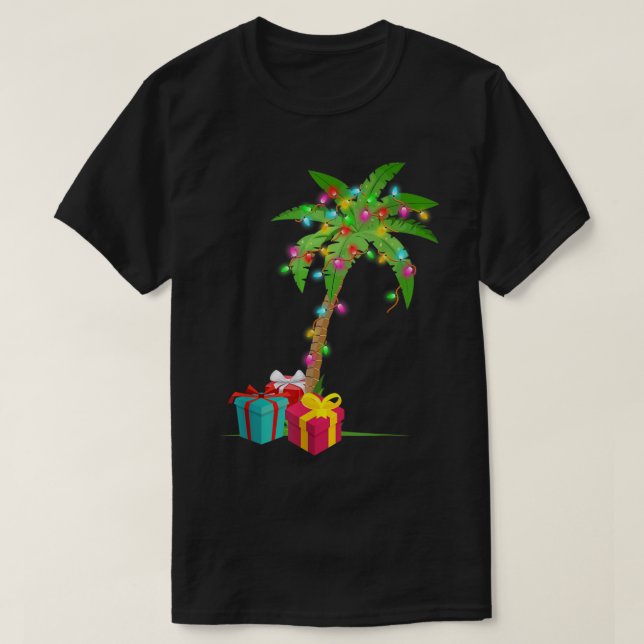 Camiseta Tropical Christmas Tree | Festive Palm Design (Frente do Design)