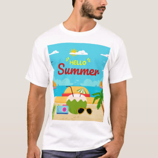 Camiseta Tropical de Praia Olá Verão | Oceano Enso