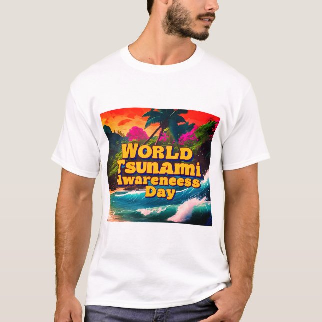 Camiseta Tropical do Dia Mundial da Consciência do (Frente)