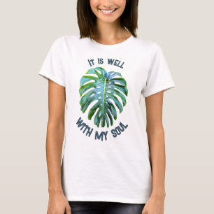 Camiseta Tropical É Muito Bem Com Minha Alma Folha de Monst
