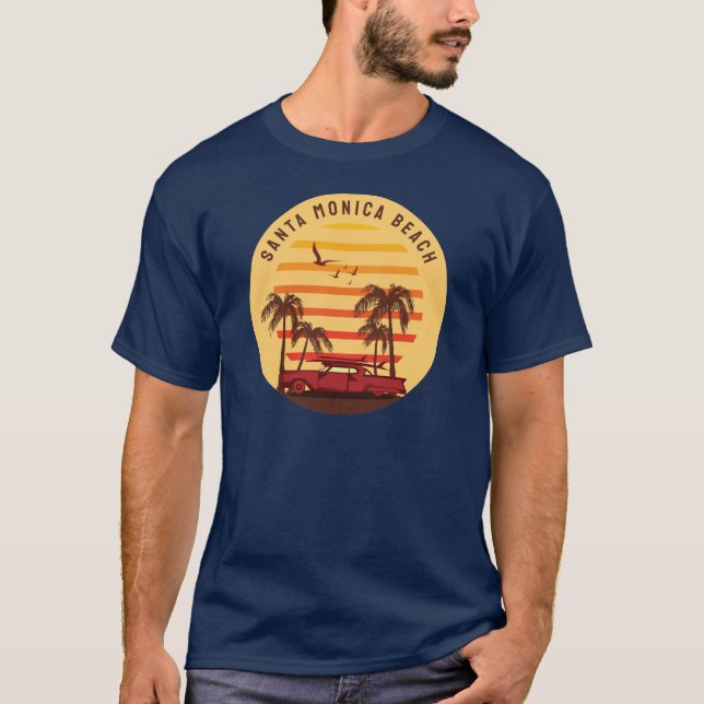 Camiseta tropical e vibrante para pajões de praia (Frente)