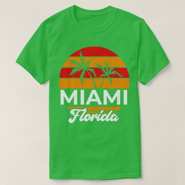 Camiseta Tropical FL Summer Retro Miami na Flórida (Frente do Design)