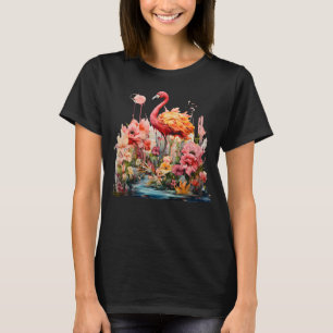 Camiseta Tropical Flamingo Fantasy Paradise Bloom