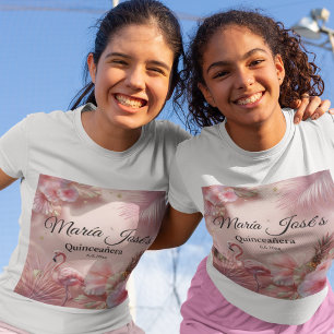 Camiseta Tropical Flamingo Quinceañera, costume