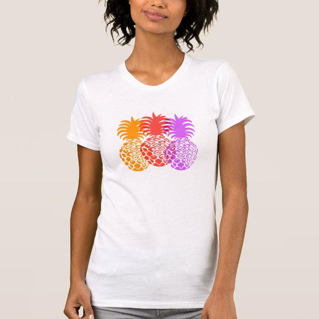 Camiseta Tropical Hawaiana de Momona Pineapple (Frente)