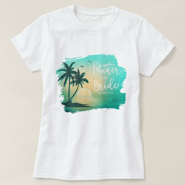 Camiseta Tropical Isle Madre da Bela Teal ID581 (Frente do Design)