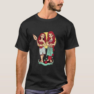 Camiseta tropical, menina, linda, verão, férias, exoti