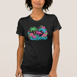Camiseta Tropical Neon Flamingo