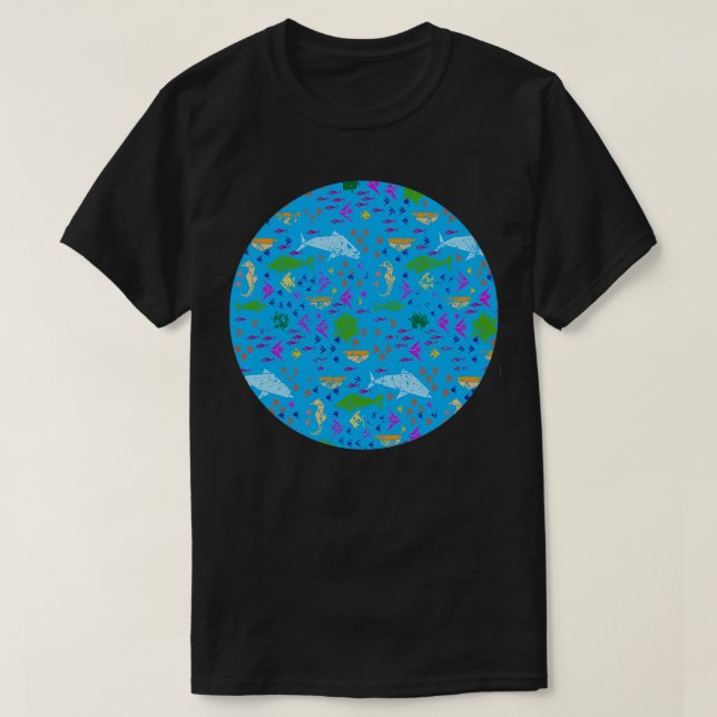 Camiseta Tropical Origami Under the Sea (Frente do Design)