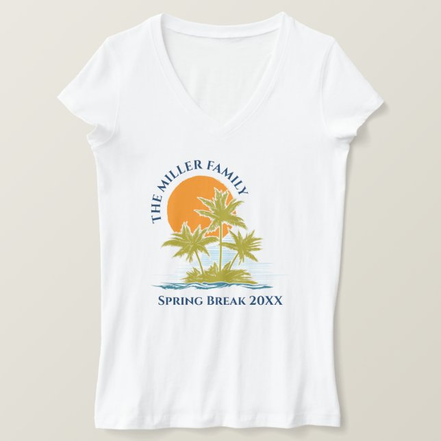 Camiseta Tropical Palm Tree Beach Trip Sunset Cut. (Frente do Design)