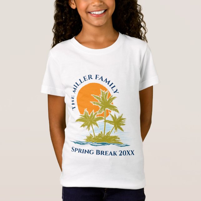 Camiseta Tropical Palm Tree Beach Trip Sunset Cut. (Frente)