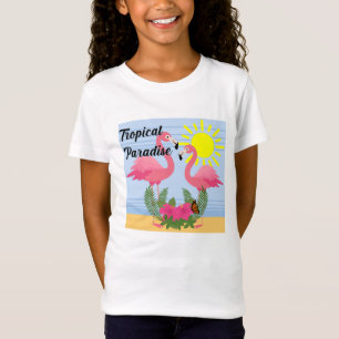Camiseta Tropical Paraíso Rosa Flamingo - Bons Jers Das Rap