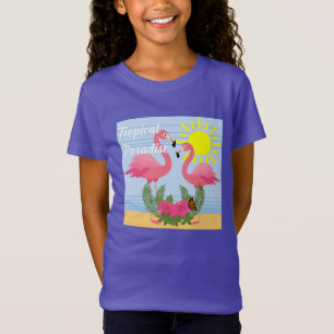 Camiseta Tropical Paraíso Rosa Flamingo - Bons Jers Das Rap