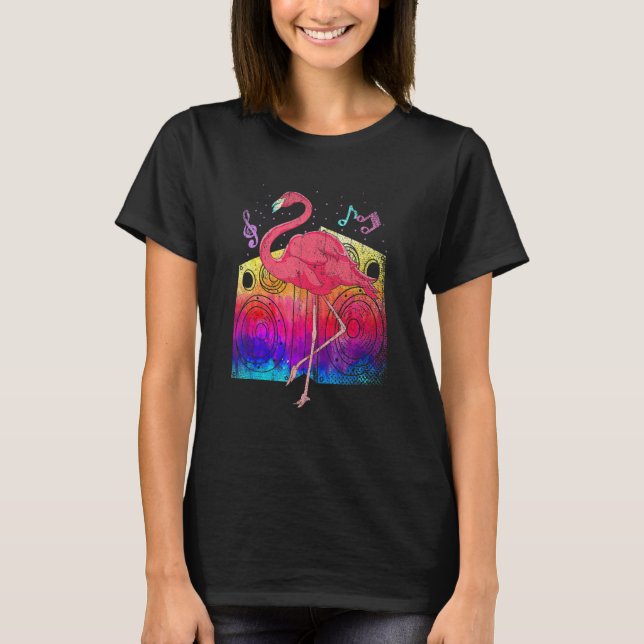 Camiseta Tropical Party Animal Cool Exotic Bird Music Pink  (Frente)