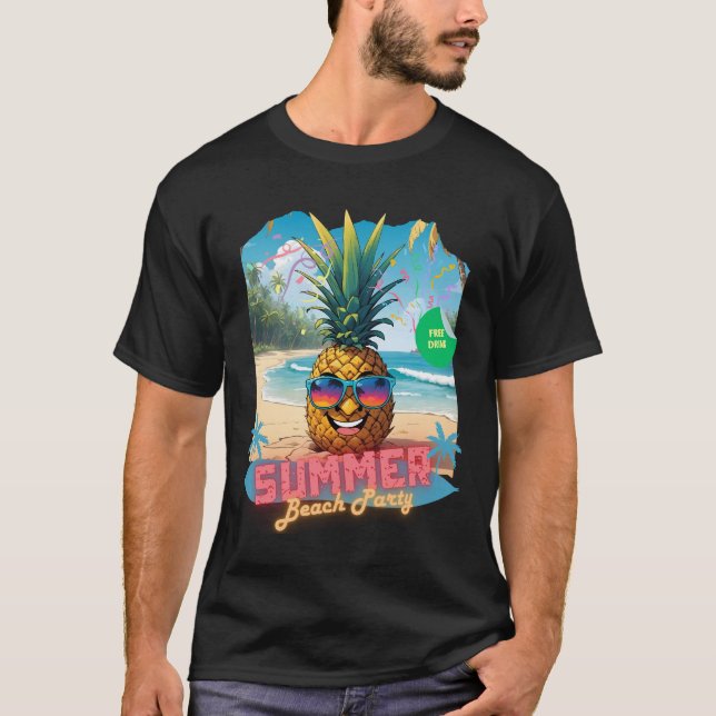 Camiseta Tropical Pineapple – Beach Party (Frente)