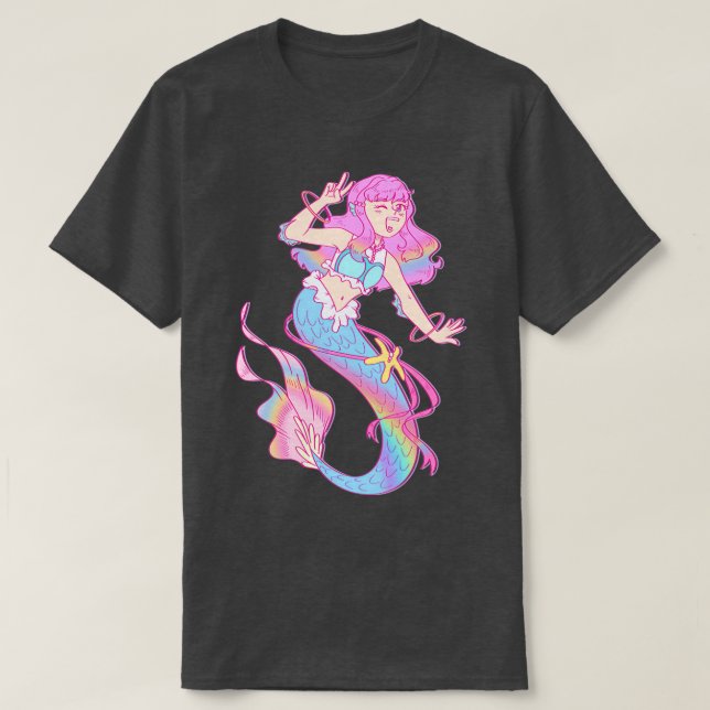 Camiseta Tropical Rouge Precure Mermaid Laura (Frente do Design)
