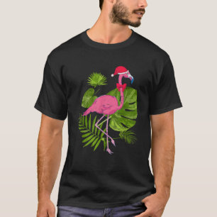 Camiseta Tropical Santa Hat Flamingo Hawaii Summer Christma