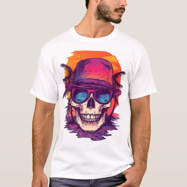 Camiseta Tropical Skull Vibe (Frente)