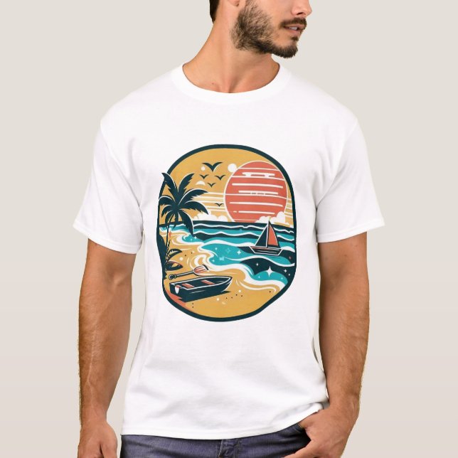 Camiseta Tropical Sunset Beach Paradise (Frente)