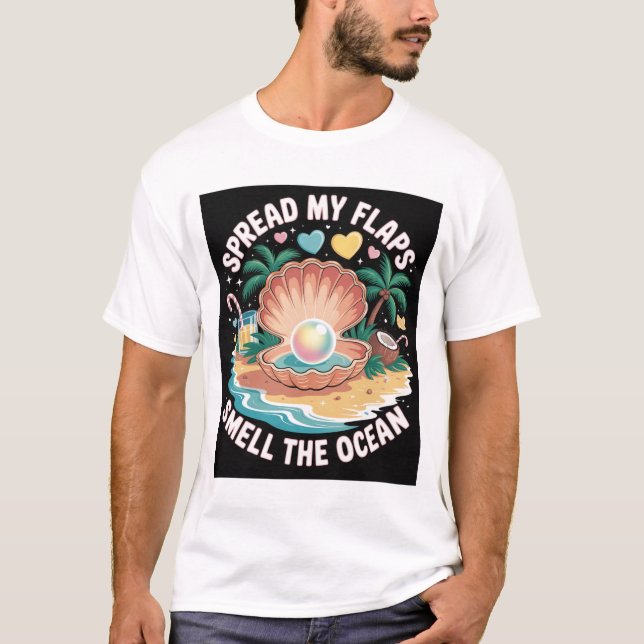 Camiseta Tropical Tease  Spread My Flaps, Smell the Ocean  (Frente)