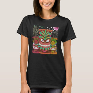 Camiseta Tropical Totem Havaiana Máscara Polynésia Statu
