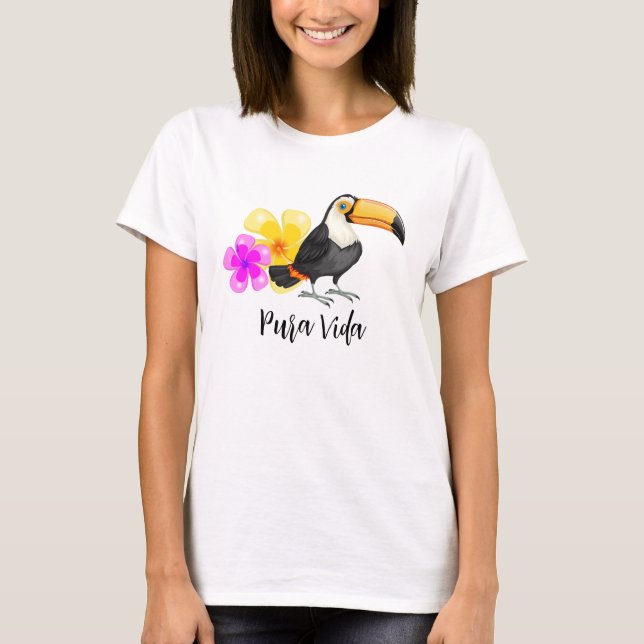 Camiseta Tropical Toucan Pura Vida Design (Frente)