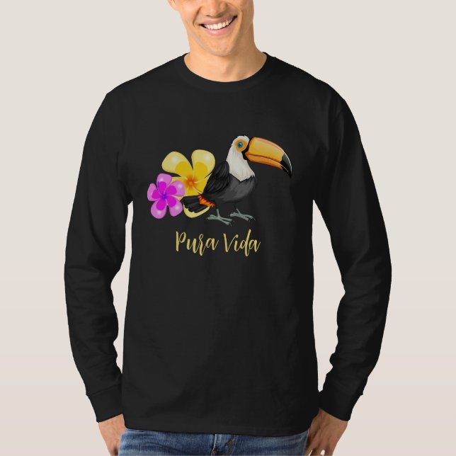 Camiseta Tropical Toucan Pura Vida Design Camiseta (Frente)
