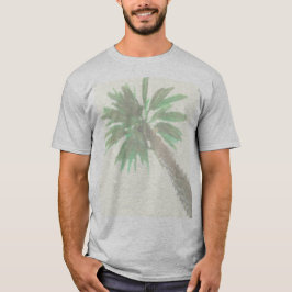 Camiseta Tropical Verde-Palmeira Estilizada Pastel