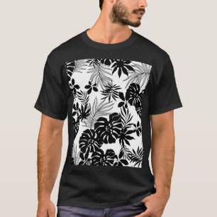 Camiseta Trópicos Preto e Branco: Natureza Silhueta