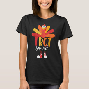 Camiseta Trot Squad Cute Turkey - Ação de Graças Correndo C