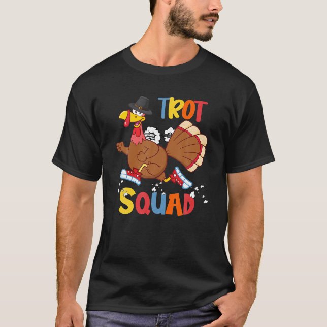 Camiseta Trot Squad Engraçado Correndo A Turquia Peregrino  (Frente)