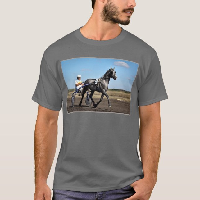 Camiseta Trotador do cinza de Olev (Frente)