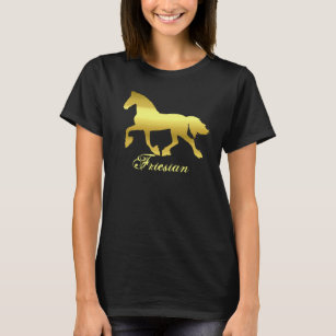 Camiseta Trote de cavalo frísia, garanhão de ouro