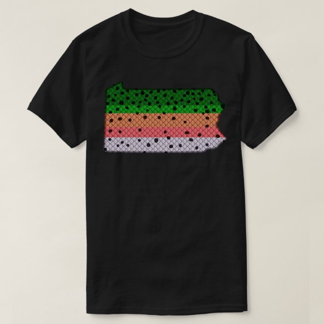 Camiseta Trout Fisheries Rainbow Pattern Pennsylvania S (Frente do Design)