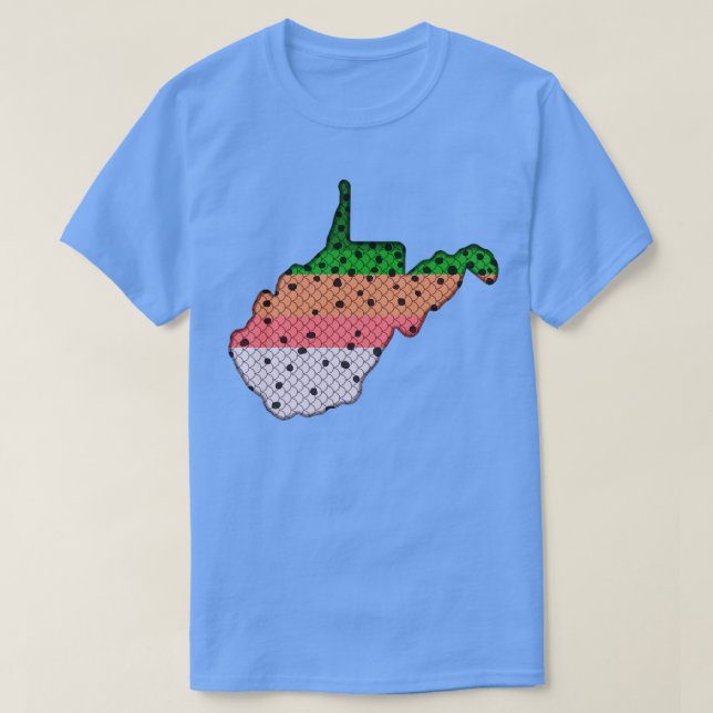 Camiseta Trout Fisheries Rainbow Pattern West Virginia (Frente do Design)