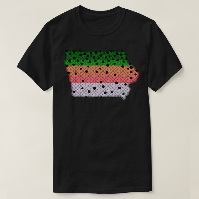 Camiseta Trout Fisheries Rainbow Trout Pattern Iowa State M (Frente do Design)