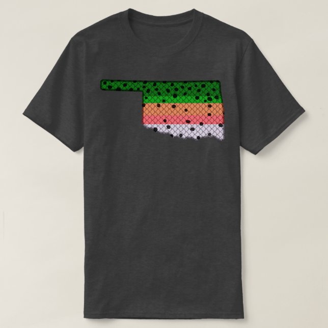 Camiseta Trout Fisheries Rainbow Trout Pattern Oklahoma Sta (Frente do Design)