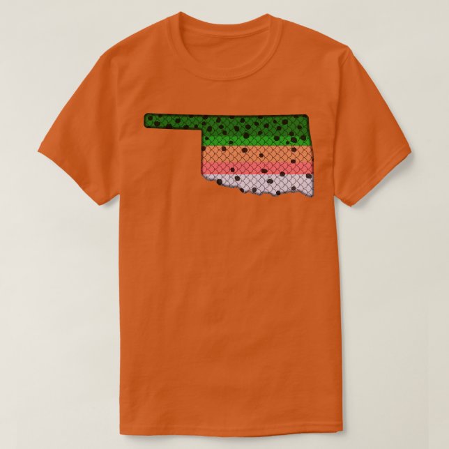 Camiseta Trout Fisheries Rainbow Trout Pattern Oklahoma Sta (Frente do Design)