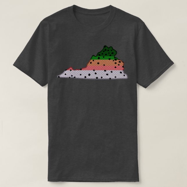 Camiseta Trout Fisheries Rainbow Trout Pattern Virginia Est (Frente do Design)