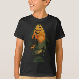 Camiseta Trout Fly Pescaria Floresta Exterior Natureza Selv