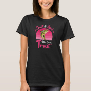 Camiseta Trout Peixe Vintage Só Uma Rapariga Que Ama Trout