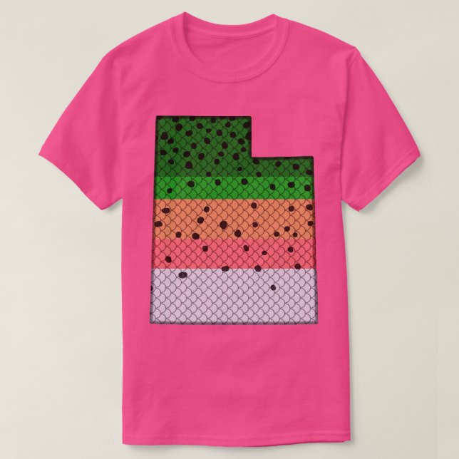 Camiseta Trout Pescar Arco Arco-Íris Pattern do Estado de U (Frente do Design)