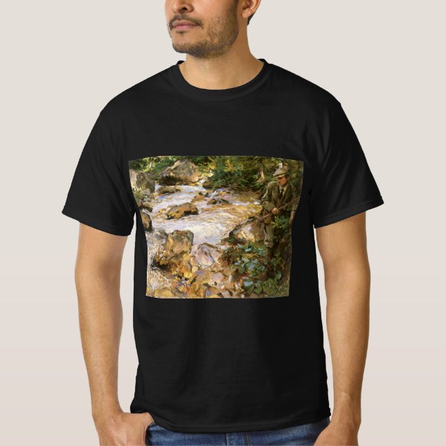 Camiseta Trout Stream no Tirol de John Singer Sargent (Frente)