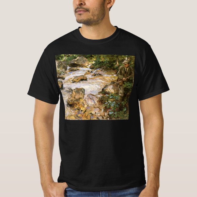 Camiseta Trout Stream no Tirol de John Singer Sargent (Frente)