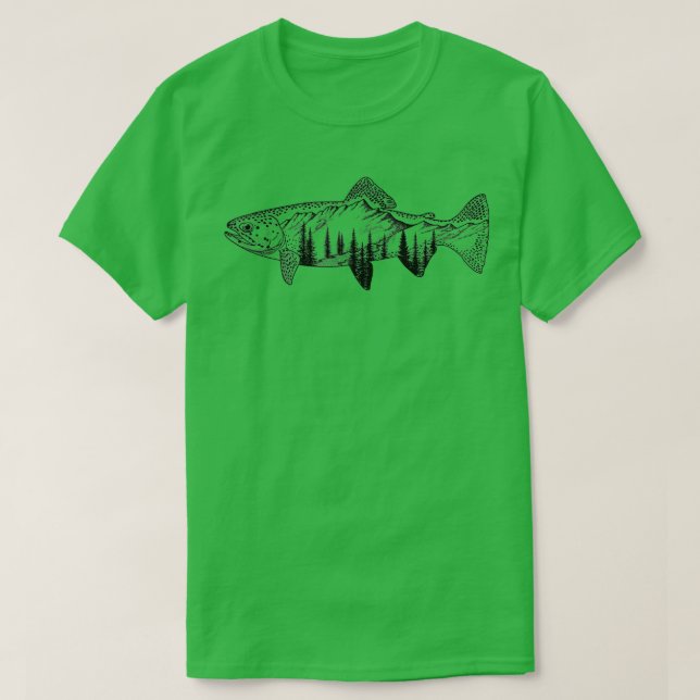 Camiseta Trouts De Ouro Para Pescadores De Voo (Frente do Design)
