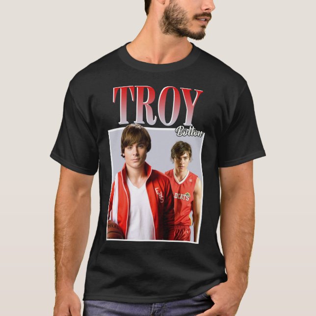 Camiseta Troy Bolton T-Shirt Clássico (Frente)