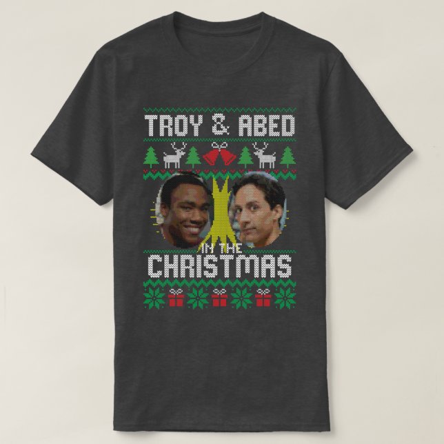 Camiseta Troy e Abed no Natal (Frente do Design)